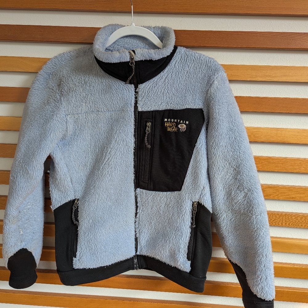 Mountain Hardware Vintage Fleece Jacket Blue Black Size Medium